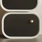 Load image into Gallery viewer, Elegant Two-Tier Nightstand with Rotating Drawer and Modern Minimalist Design
