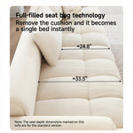 Load image into Gallery viewer, Modern Channel-Tufted Snow Velvet Sofa with Latex Cushioning
