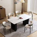 Load image into Gallery viewer, Modern Rectangular Dining Table with White Sintered Stone Top
