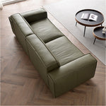 Load image into Gallery viewer, Modern Leather Sofa Boxy Low-Profile Design with Wide Arms

