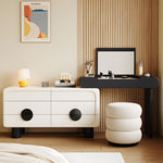 Load image into Gallery viewer, Modern Makeup Vanity Table Set with Mirror Stool &amp; Storage Cabinet
