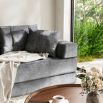 Load image into Gallery viewer, 70&#39;&#39;-78&#39;&#39;Convertible Sofa Bed Tufted Cushion Armrest Foldable Design in Grey Fabric Upholstery
