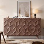 Load image into Gallery viewer, Luxury Modern Geometric Wood Sideboard Cabinet with 3D Carved Doors

