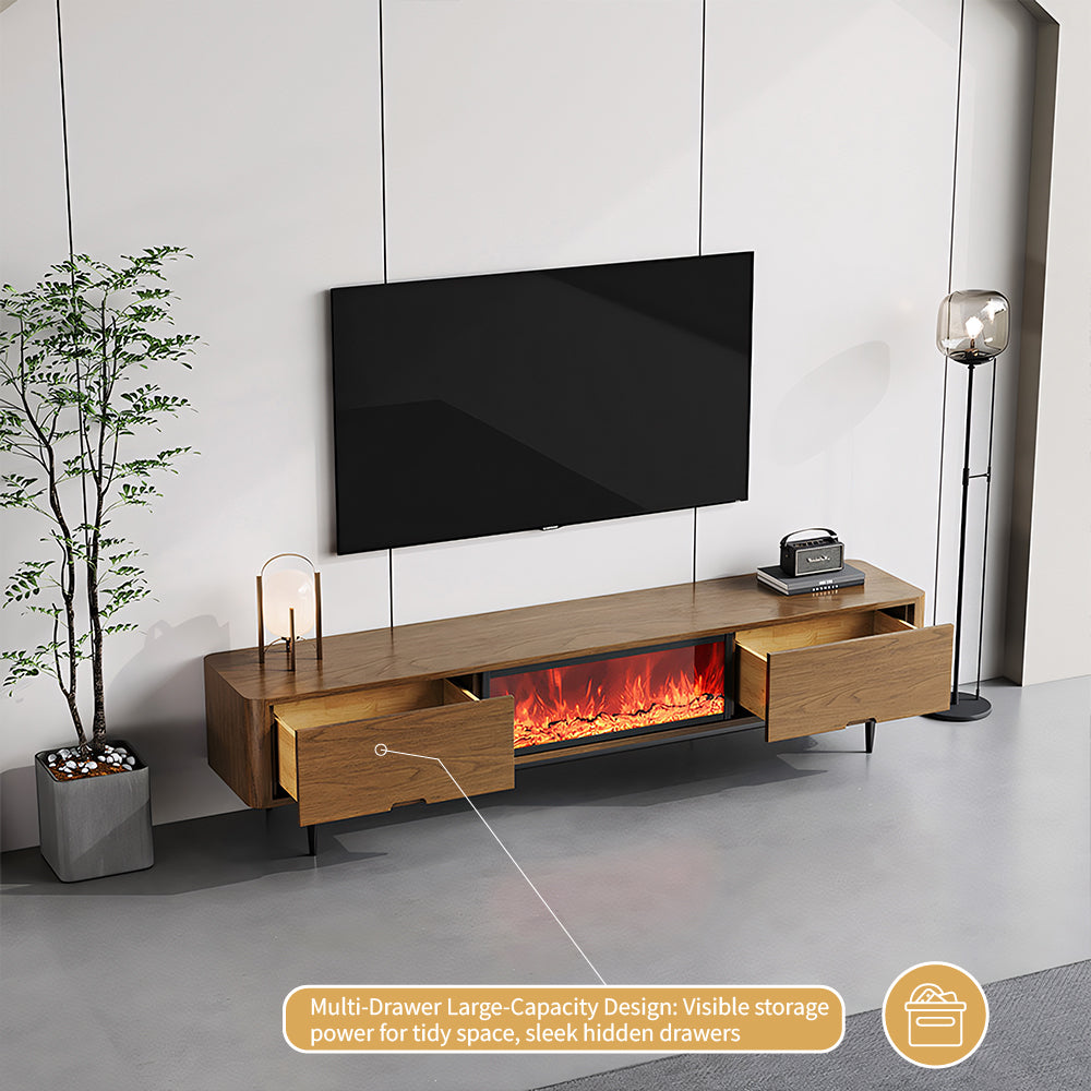 Electric Fireplace TV Stand Flame Effect with 3 Color LED Lights for 65 to 75 inches TVs