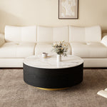 Load image into Gallery viewer, 33.15″ Round Coffee Table with Black Base Modern Minimalist Design Durable and Elegant for Living Room
