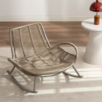 Load image into Gallery viewer, Modern Outdoor Rocking Lounge Chair with Cushioned Seat and Woven Base
