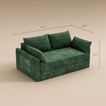 Load image into Gallery viewer, 65.52&quot; Compressed Sofa Convertible Sofa Bed Wrinkle-resistant Linen Lightweight Loveseat Wooden Armrest
