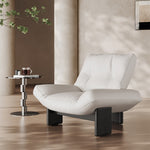 Load image into Gallery viewer, Modern Sculptural Lounge Chair Curved Upholstered Accent Chair with Solid Wood Base Minimalist Leisure Chair
