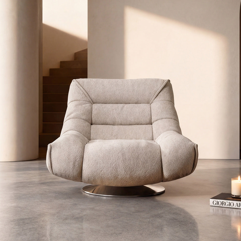 Modern Swivel Lounge Chair with Plush Upholstery Oversized Accent Chair