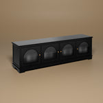 Load image into Gallery viewer, Modern Low-Profile TV Cabinet with Arched Glass Doors Freestanding Storage Console
