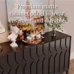 Load image into Gallery viewer, 55.1'' Modern Geometric Black Sideboard Cabinet with Decorative Doors and Spacious Storage
