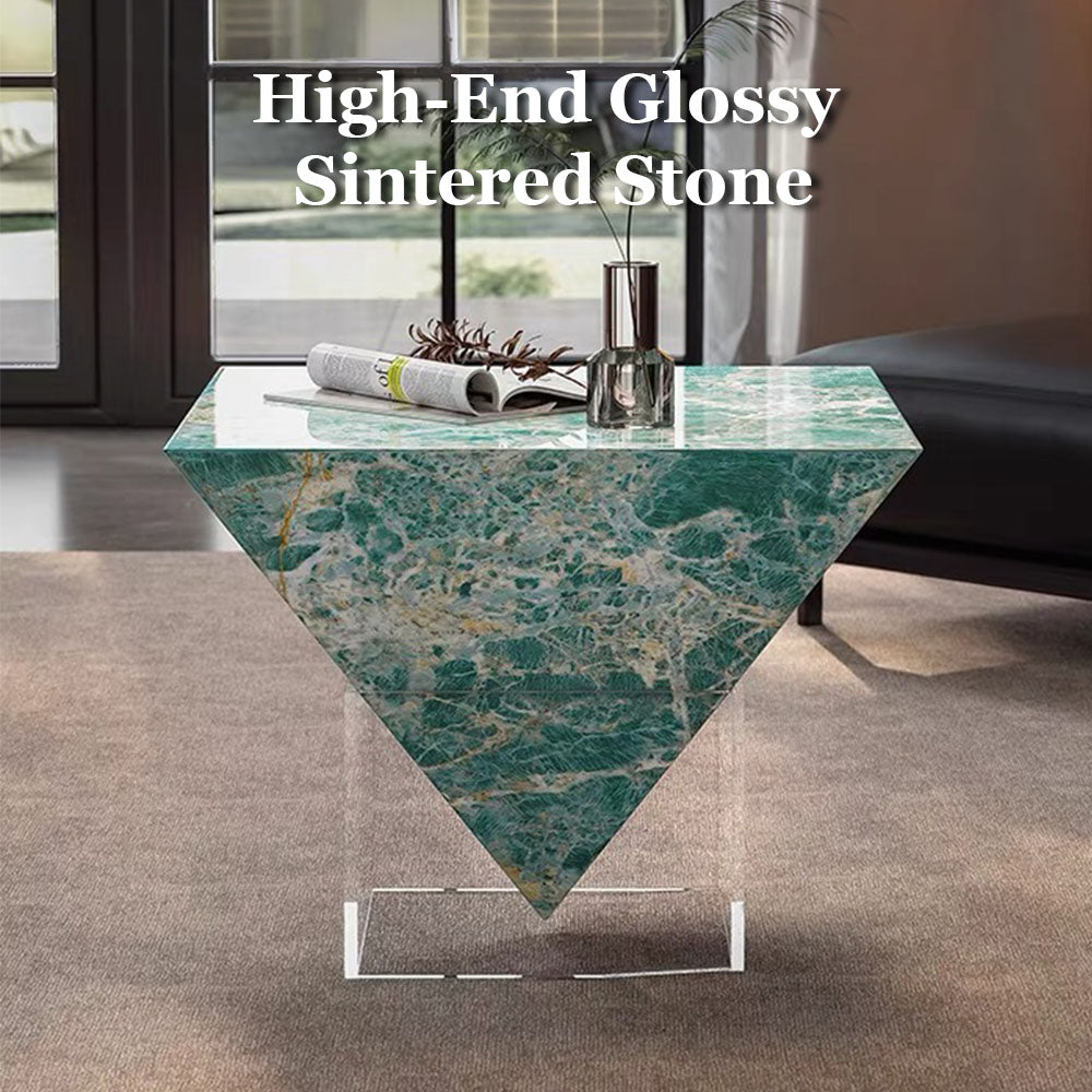 23.6'' Modern Acrylic Floating Coffee Table Creative Geometric Design with a Suspended Visual Effect