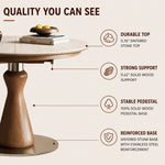 Load image into Gallery viewer, Modern Extendable Round Dining Table with Sintered Stone Top &amp; Sculptural Pedestal Base
