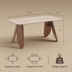Load image into Gallery viewer, Dining Table with Ceramic Stone Top Wooden Base Modern Elegant Design for Dining Room
