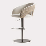 Load image into Gallery viewer, Modern Adjustable Swivel Bar Stool Faux Leather Seat Woven Back Counter Height Bar Chair with Metal Base 1 Piece
