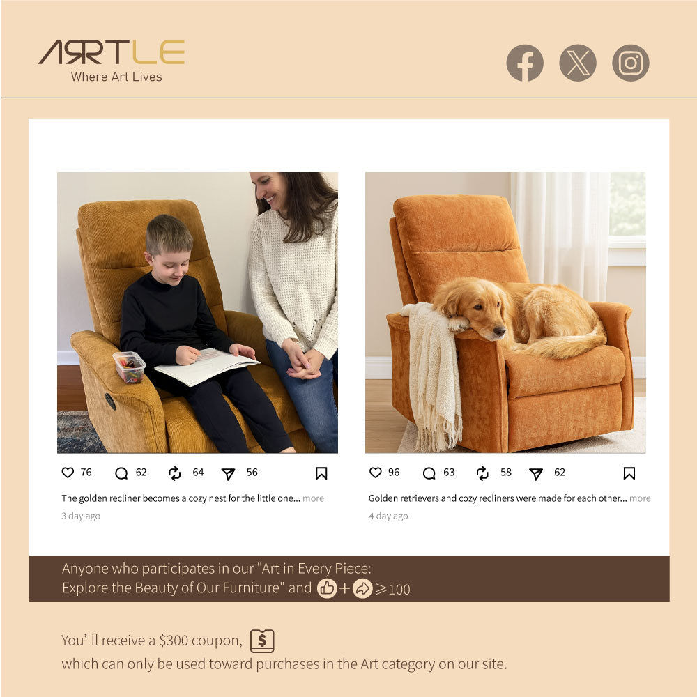 32.37''Recliner Chair, Power Recliner, Living Room Furniture, Velvet Sofa Chair, Modern Lounge Chair