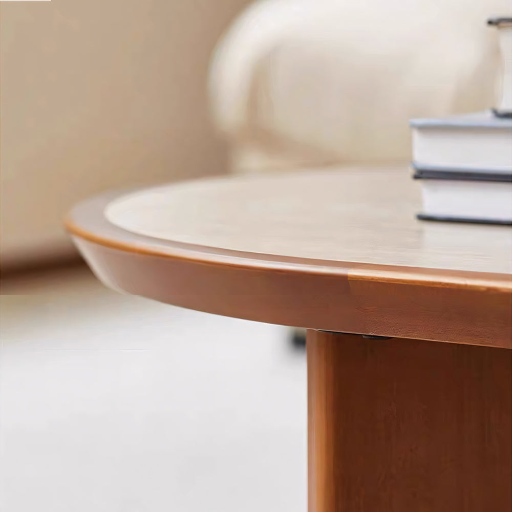 46.8'' Modern Sculptural Oval Coffee Table with Geometric Cutout Base Contemporary Accent Table for Living Room