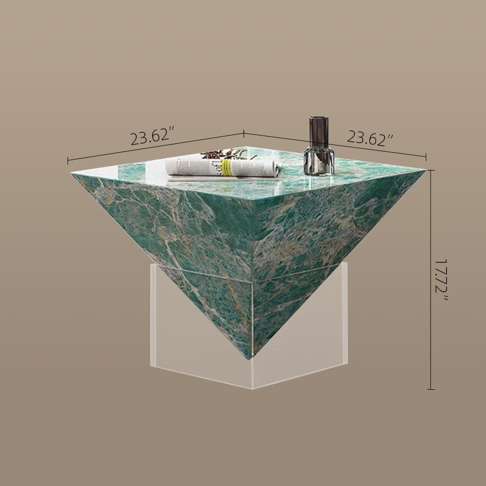 23.6'' Modern Acrylic Floating Coffee Table Creative Geometric Design with a Suspended Visual Effect