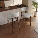 Load image into Gallery viewer, Modern Upholstered Bar Stool with Curved Backrest and Wood Frame 1 Piece
