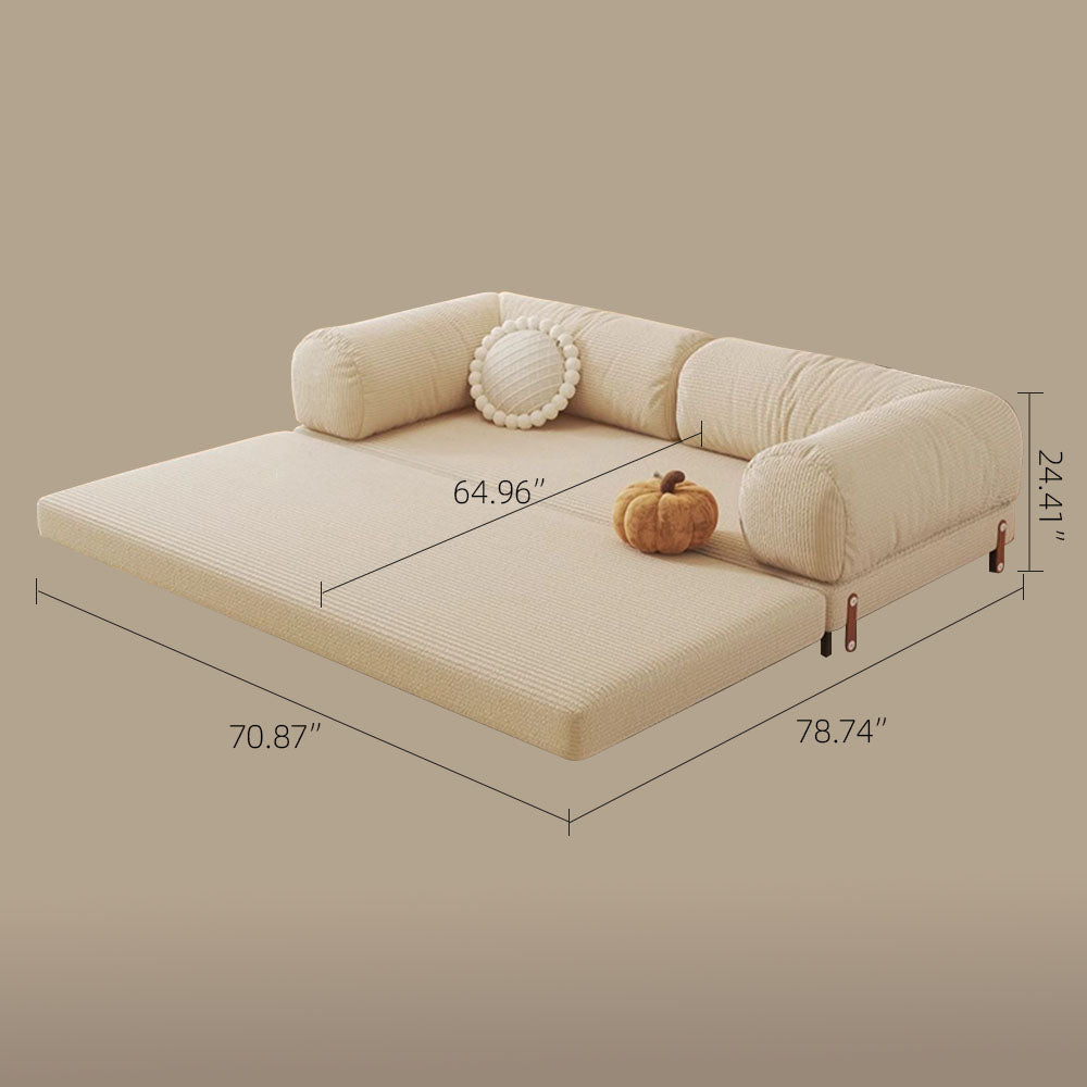 70.8" Modern Minimalist Lounge Sofa Bed Convertible Daybed Detachable Cushions