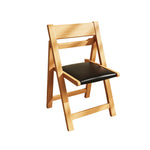 Load image into Gallery viewer, 4PCS Folding Chair Solid Wood with Black Leather Seat Space-Saving Durable Elegant Design
