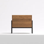Load image into Gallery viewer, Modern Nightstand with Black Metal Legs Natural Wood Finish &amp; Spacious Drawer
