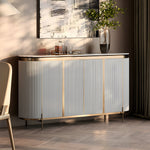 Load image into Gallery viewer, 58.5&quot; Elegant and Modern White and Gold Sideboard Cabinet with Ample Storage
