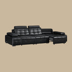 Load image into Gallery viewer, Luxury Sofa Black Genuine Leather Electric Power Recliner with Smart Voice Control for Ultimate Comfort
