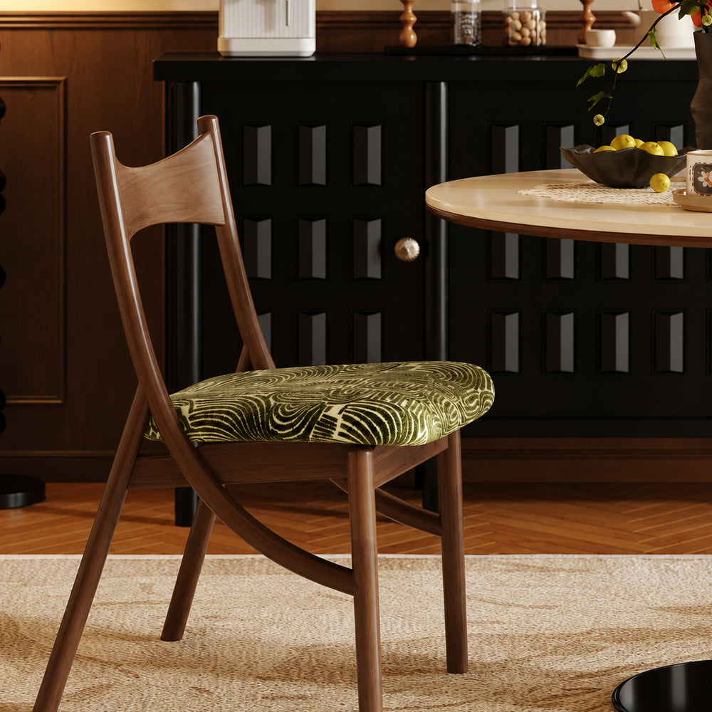 Artistic Curved Leg Solid Hardwood Dining Chair 1 Piece