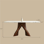 Load image into Gallery viewer, Luxury Sintered Stone Dining Table with Artistic Walnut Wood
