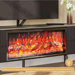 Load image into Gallery viewer, Modern Black Electric Fireplace TV Stand for 65 to 85-inch TVs

