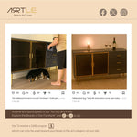 Load image into Gallery viewer, Modern Sideboard Cabinet Marble Top Glass Doors Gold Frame Storage with Drawers
