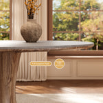 Load image into Gallery viewer, Modern Round Dining Table Scratch-Resistant Surface and Wooden Creative Base Perfect for 4-6 People
