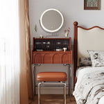 Load image into Gallery viewer, Brown Makeup Vanity Table Set with LED Mirror &amp; Stool

