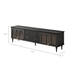 Load image into Gallery viewer, 70.87&quot; Mid-Century Ribbed TV Console Natural Red Oak Retro Wood Finish Fluted Design
