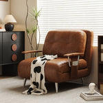 Load image into Gallery viewer, Modern Faux Leather Convertible Lounge Chair Sleeper Adjustable Accent Chair with Armrests Single Sofa Bed

