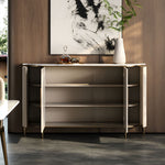 Load image into Gallery viewer, 54.6&quot; Elegant Cream White Sideboard Buffet Cabinet with Adjustable Shelves
