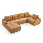 Load image into Gallery viewer, 124.8&quot; Modular Compressed Sofa Lightweight Corduroy Sectional Easy to Move for Multi-scene Use
