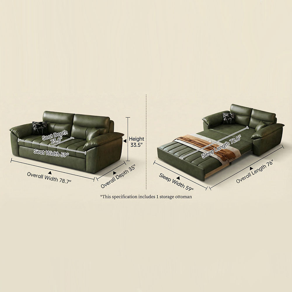 89.7'' Cat Scratch-Resistant Sofa Bed Hidden Storage Convertible Design Durable Comfort