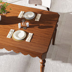 Load image into Gallery viewer, 54&#39;&#39;Vintage Carved Dining Table Solid Wood Build Elegant Silhouette Multi-Scene Use
