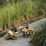 Load image into Gallery viewer, Modern Curved Solid Wood Lounge Chair with Sculptural Slatted Design
