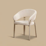 Load image into Gallery viewer, Modern Upholstered Dining Chair Curved Armrest Accent Chair with Soft Textured Fabric
