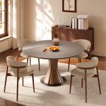 Load image into Gallery viewer, Modern Round Dining Table Scratch-Resistant Surface and Wooden Creative Base Perfect for 4-6 People
