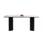 Load image into Gallery viewer, Modern Rectangular Dining Table with White Sintered Stone Top

