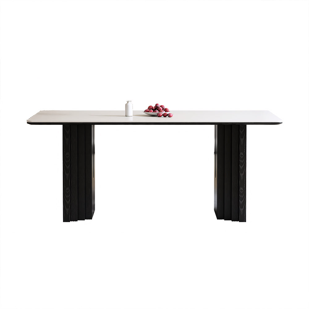 Modern Rectangular Dining Table with White Sintered Stone Top