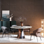 Load image into Gallery viewer, Modern Round Dining Table with Lazy Susan and Sculptural Pedestal Base

