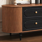 Load image into Gallery viewer, Modern TV Stand Black and Wood Color Spacious Storage
