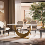 Load image into Gallery viewer, Square Dining Table Contemporary U-Shaped Metal Base Perfect for 4-6 People
