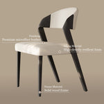 Load image into Gallery viewer, Modern Minimalist Dining Chair Set of 2 Elegant Cream Upholstery &amp; Sculpted Wood Frame
