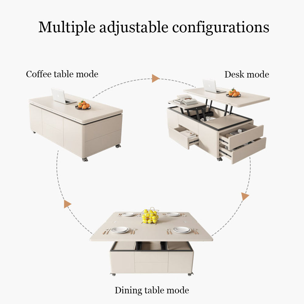Multifunctional Lift-Top Coffee Table 2-in-1 Dining and Work Desk for Small Spaces
